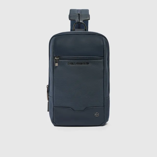 Piquadro Corner 2.0 Monospalla Sling-Rucksack Schwarz recycelt
