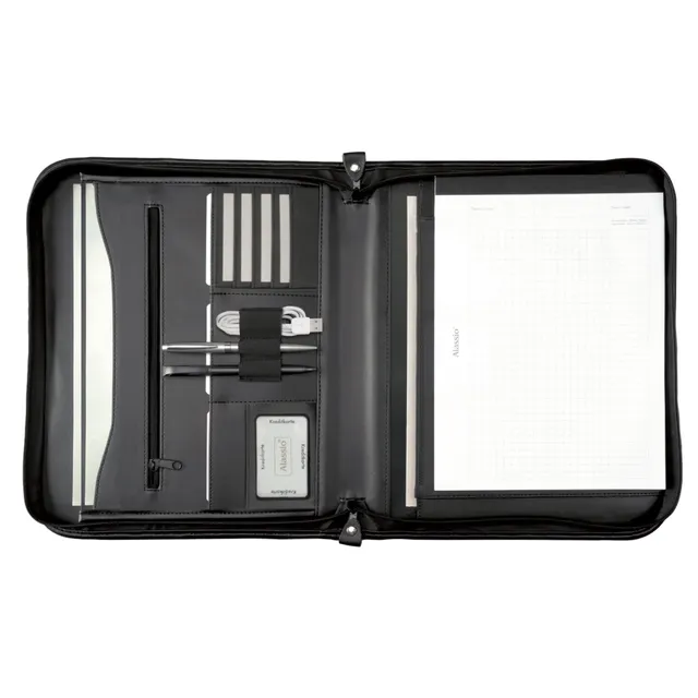 Lightpak Vernazza Reißverschlussmappe A4 Schwarz 36 cm