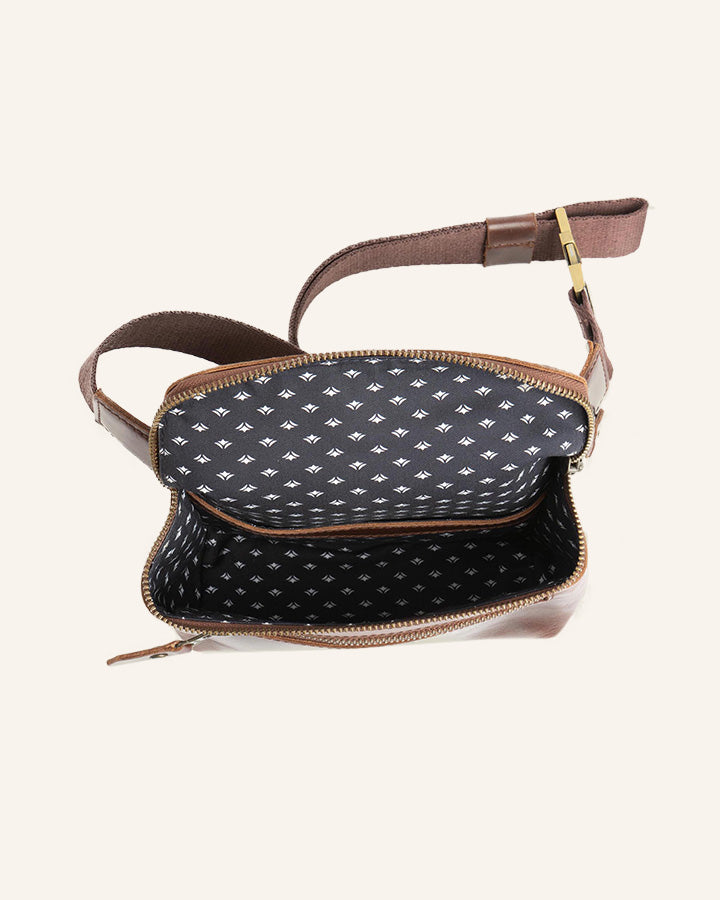 Buckle & Seam Dash Bauchtasche Leder Braun 21cm YKK Crossbody