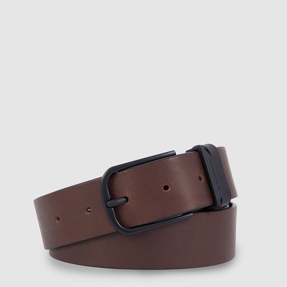 Piquadro Blue Square Gürtel Herren Leder schwarz Dornschliesse