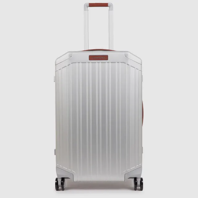 Piquadro PQLM Alu-Trolley 4 Rollen grau Handgepäck