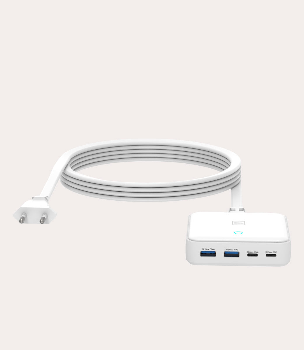Tucano Chargers GaN 65W Ladegerät Weiß 4-Port USB-C