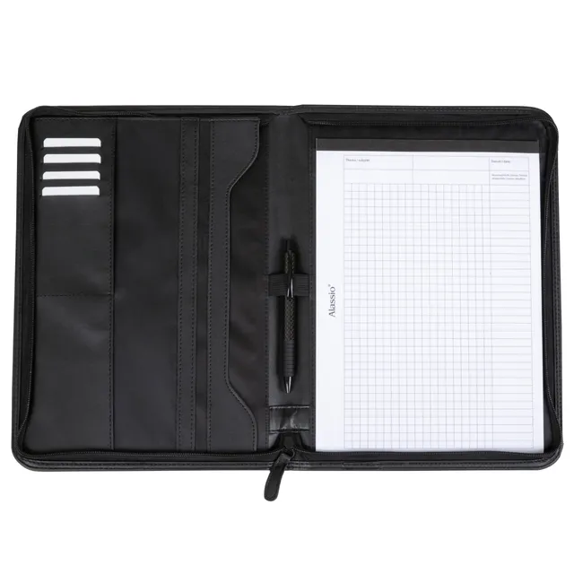 Lightpak Lorenzo Reißverschlussmappe A4 Kunstleder schwarz
