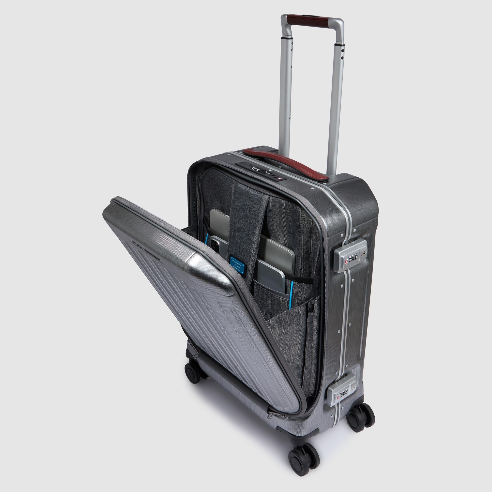 Piquadro PQ-Light Trolley Kabine 17,3 Zoll 4 Rollen