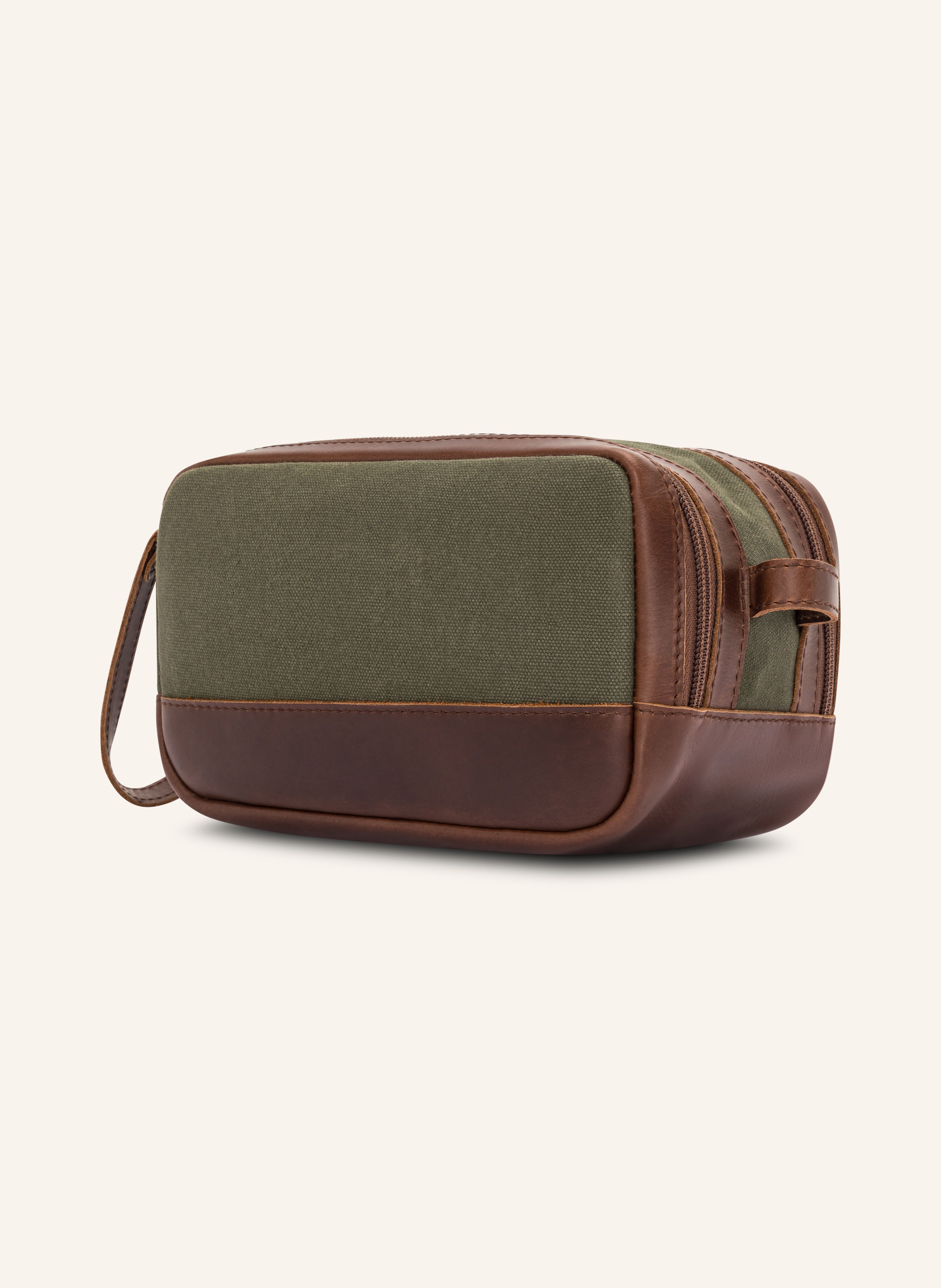 Buckle & Seam Bruno Dopp Bag Kulturtasche Canvas grün