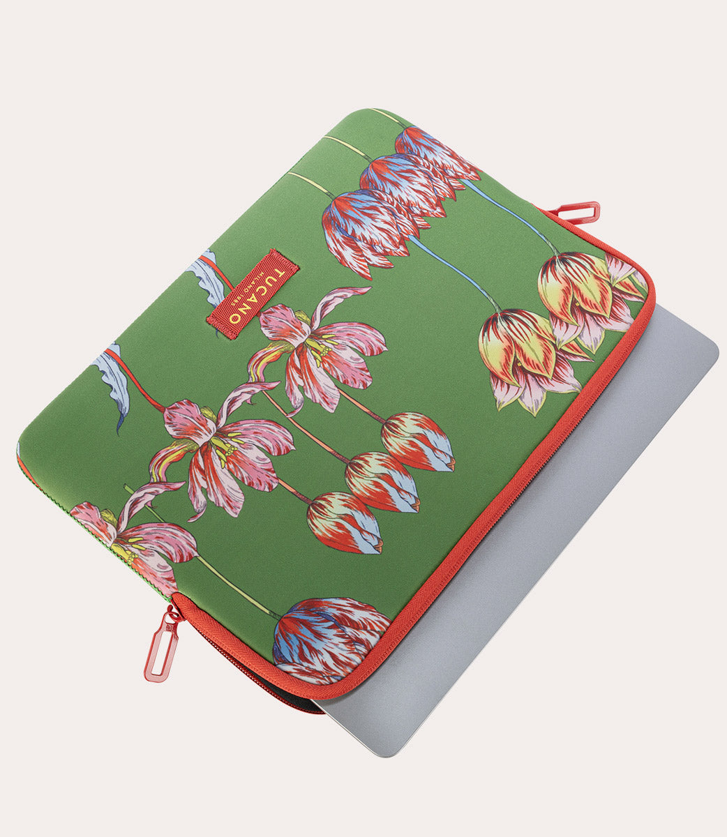 Tucano Schizzo Flora Fiori Hülle 15,6 Zoll Grün Neopren