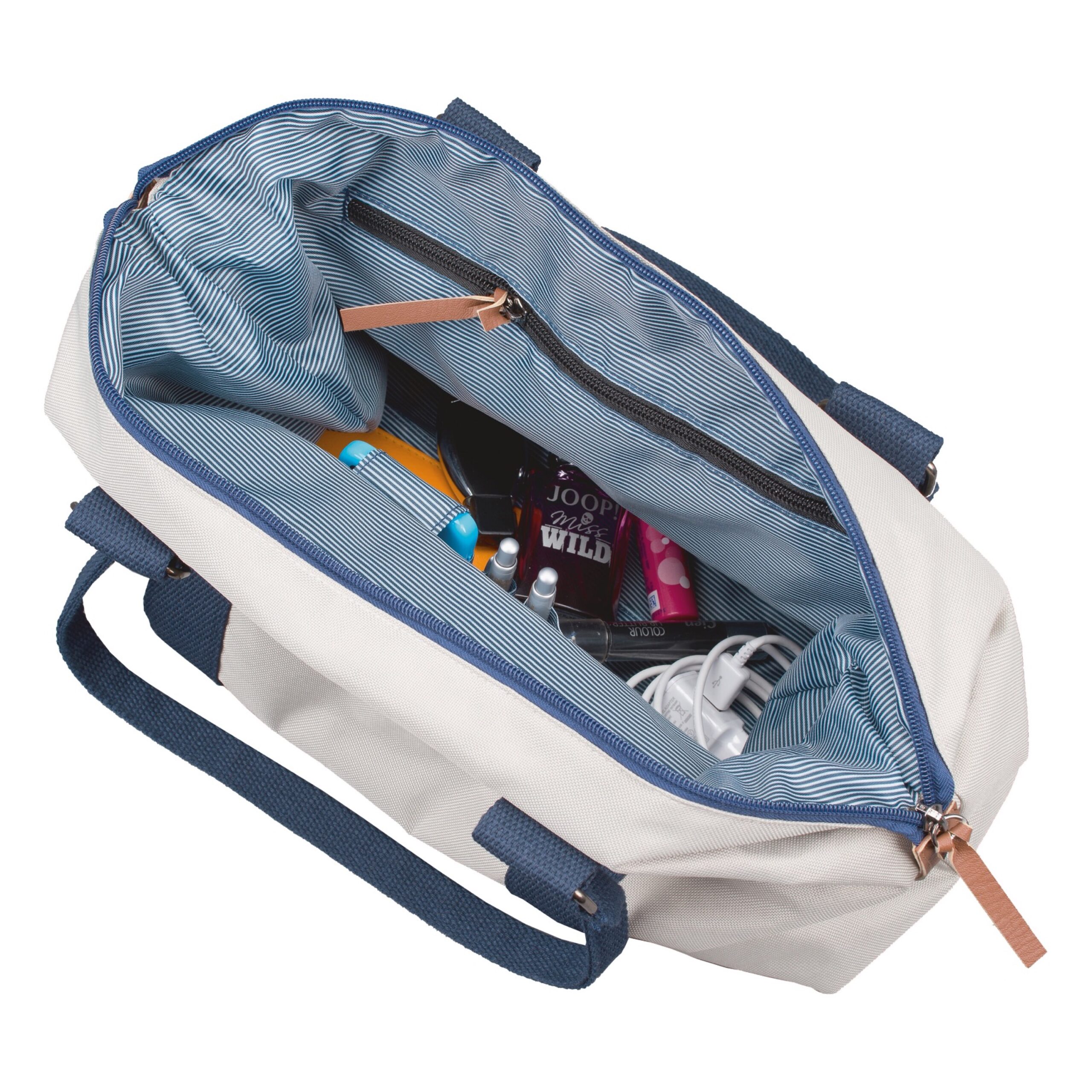 Lightpak Sweetbox Damentasche Beige-Blau mit Schulterriemen