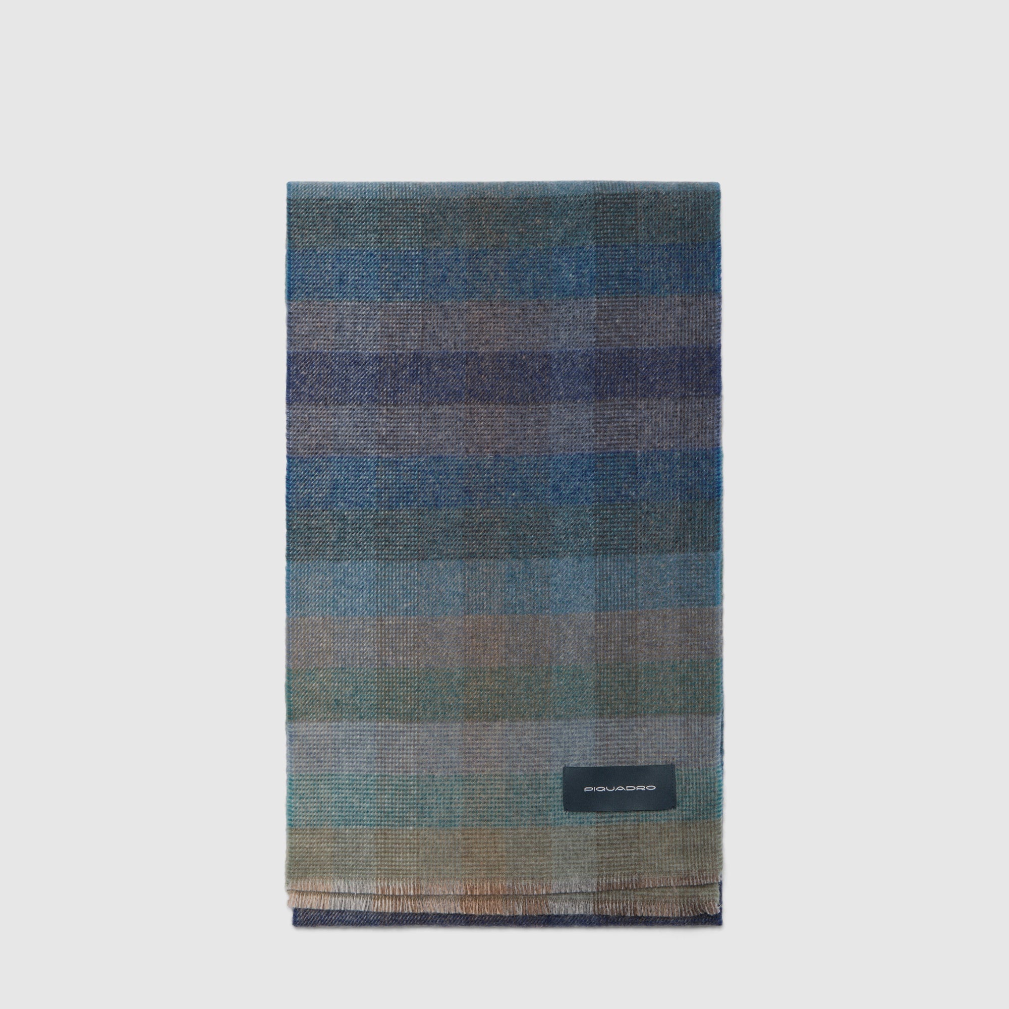 Piquadro Urban Schal Merinowolle 100% Blau Mohair-Effekt