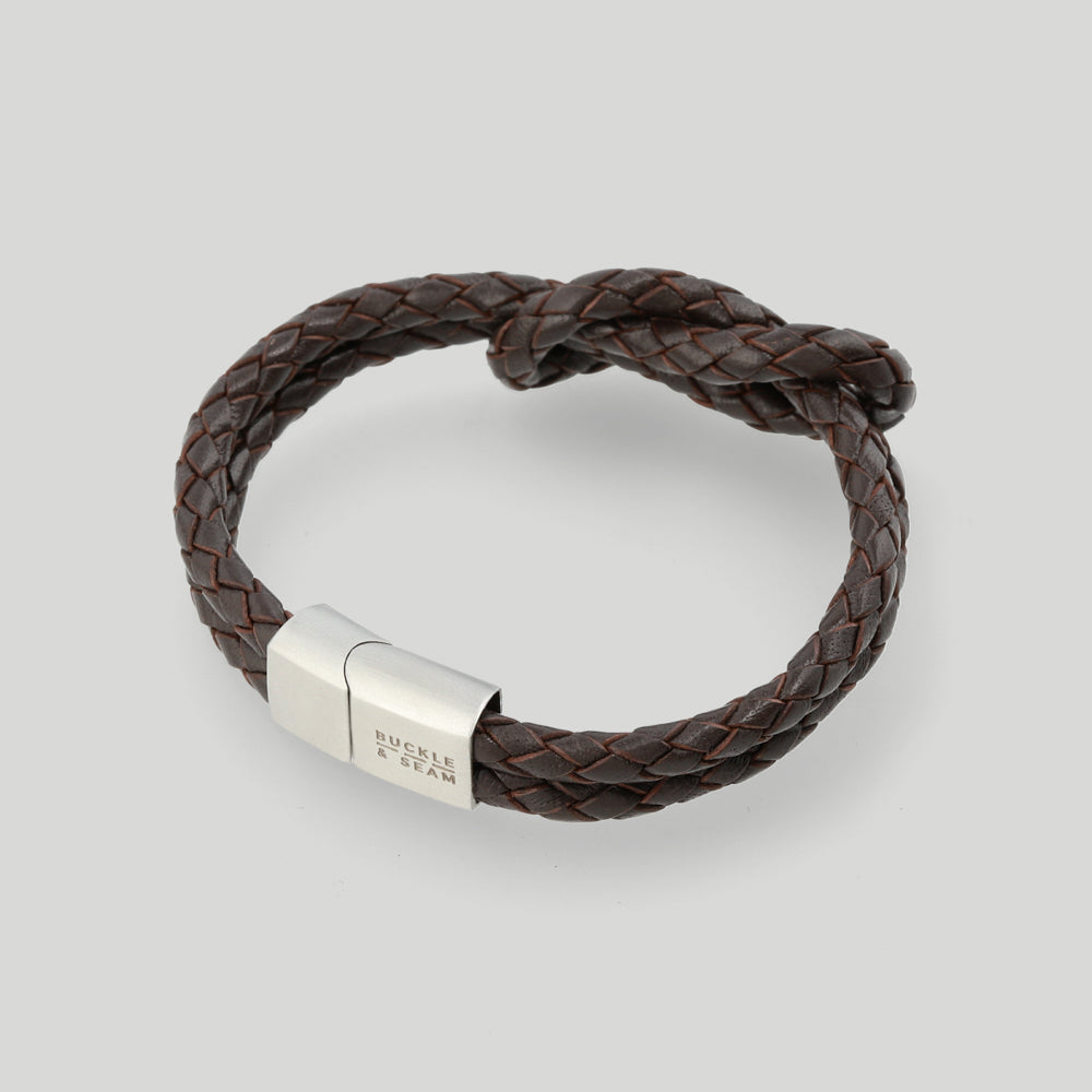 Buckle & Seam Faro Lederarmband M Magnetverschluss braun