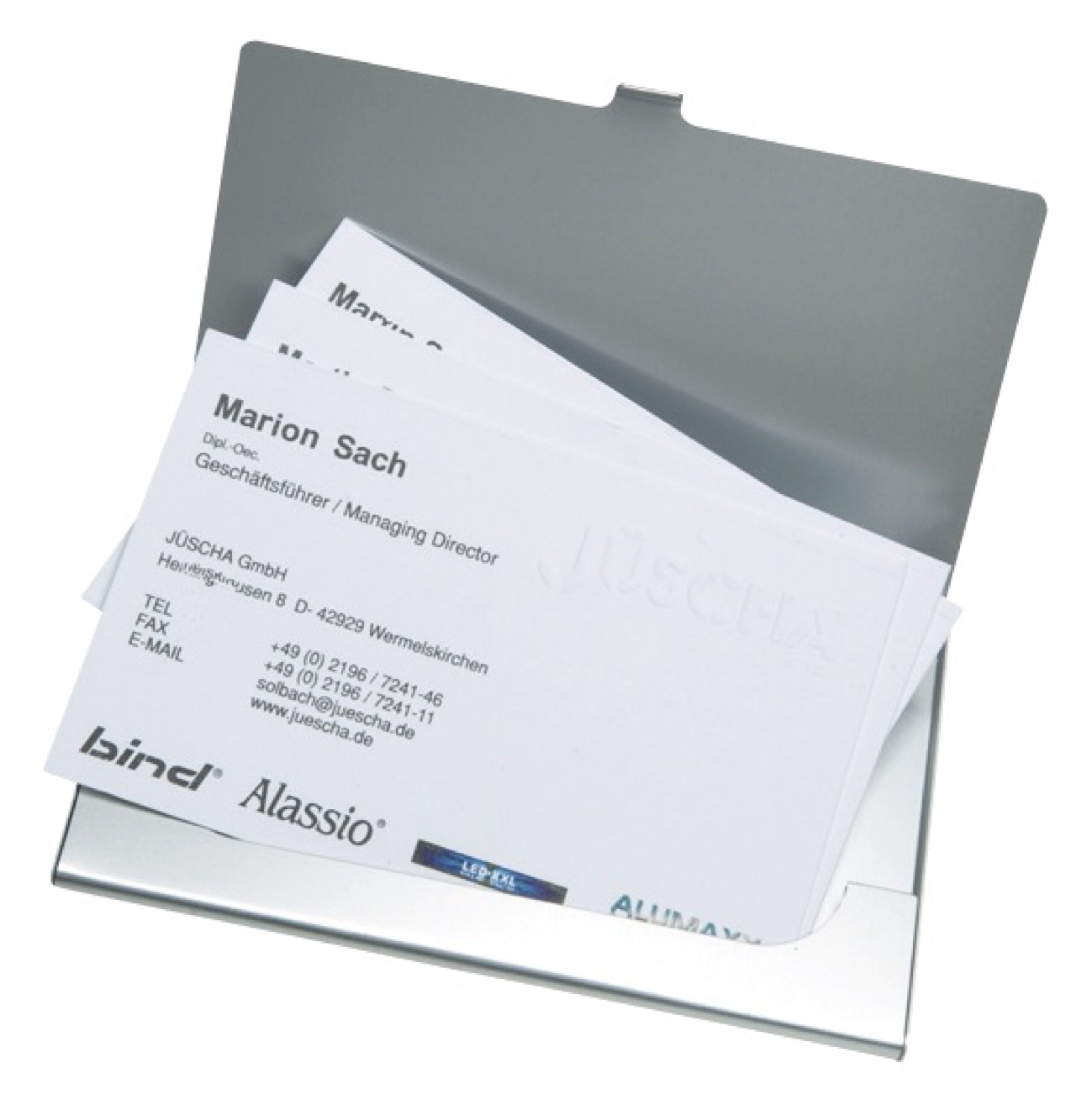 Lightpak Visitenkarten-Etui Aluminium matt silber 10 Karten
