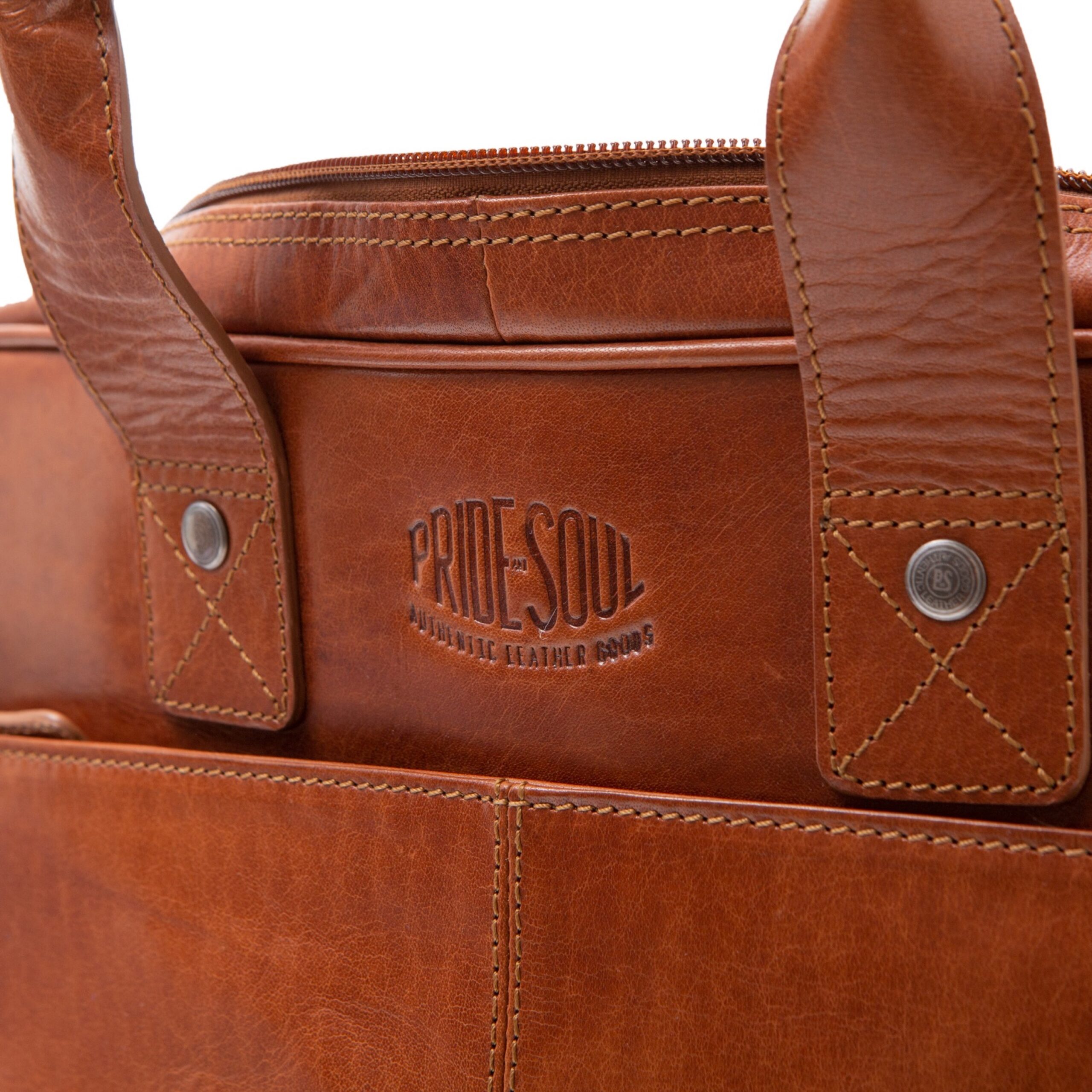 Lightpak SURPRISE Laptoptasche Cognac Leder 15 Zoll