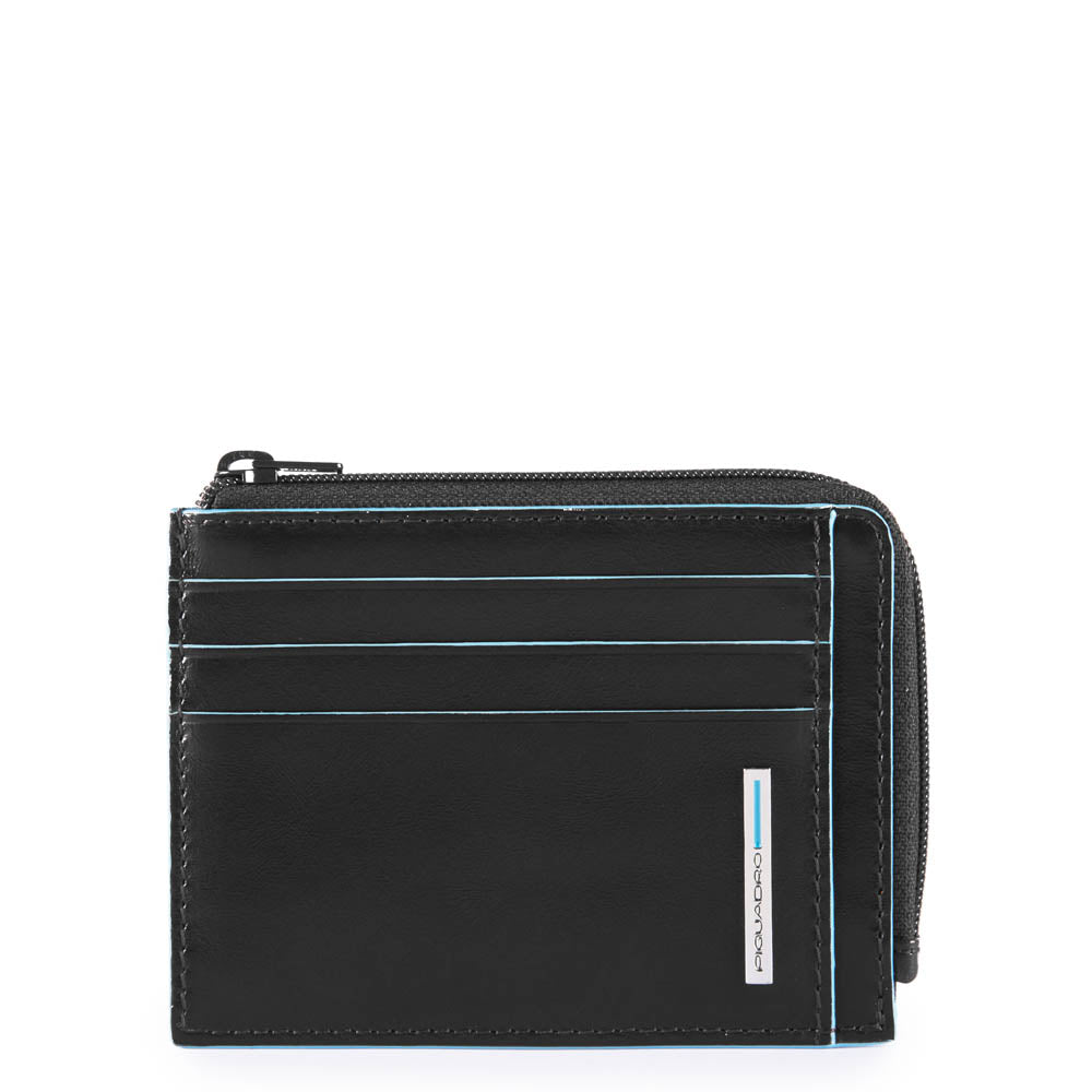 Piquadro Blue Square Geldbörse Leder Schwarz RFID Ausweis