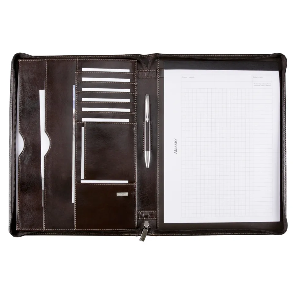 Lightpak Monaco A4 Schreibmappe Leder braun antik Zip