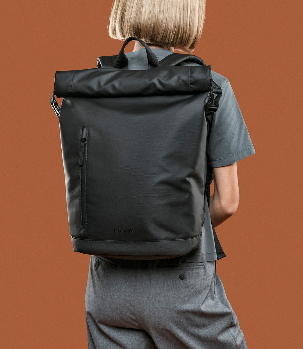 Tucano Rollo Laptop-Rucksack 15,6 Zoll Blau Rolltop