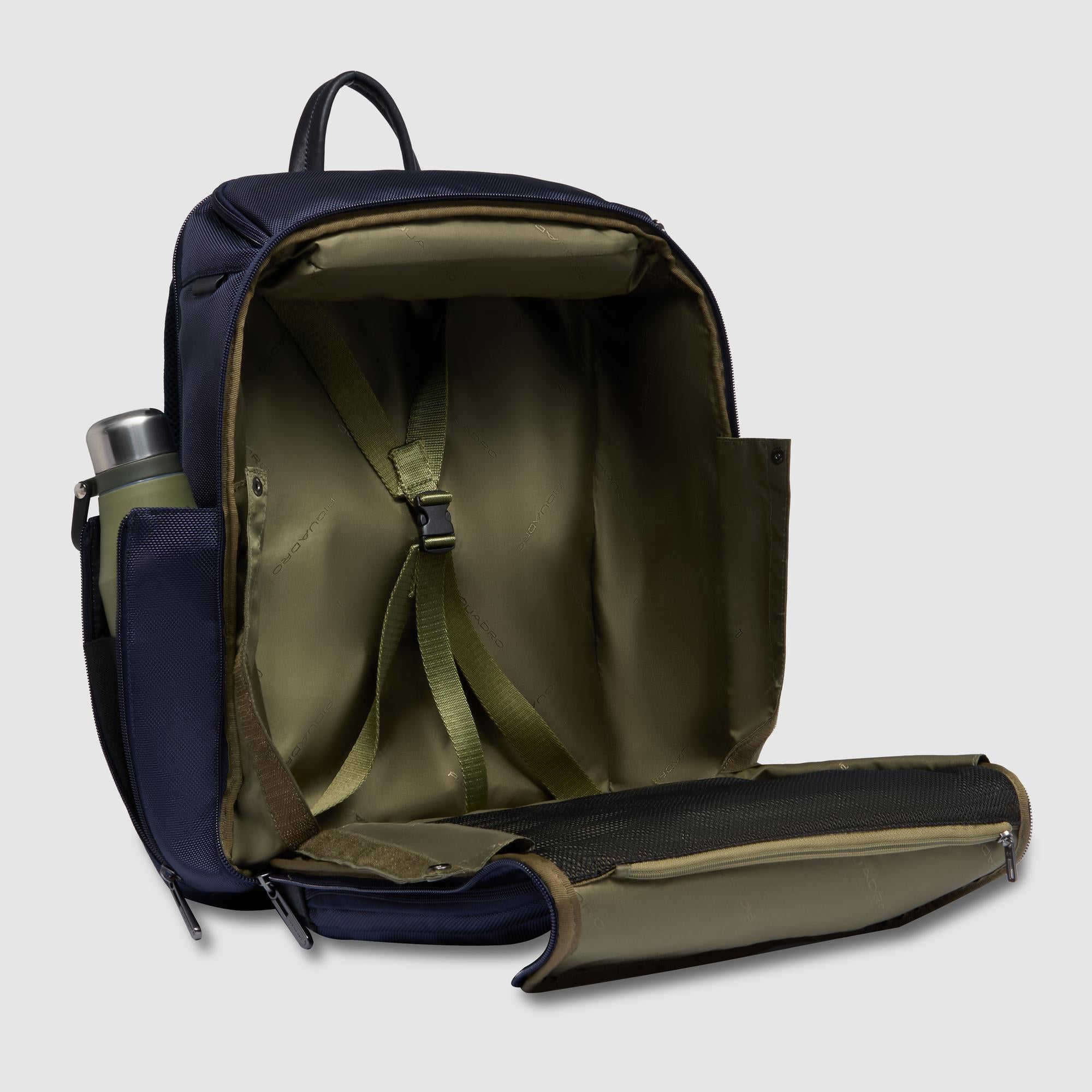 Piquadro Black Square Rucksack 15,6 Zoll Grau Stoff