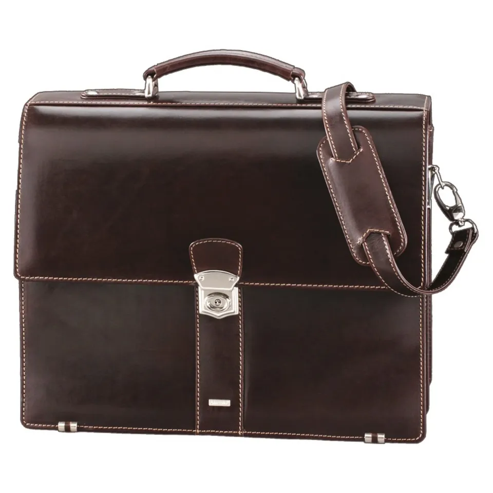 Lightpak Monaco Aktentasche Leder Dunkelbraun-Antik A4