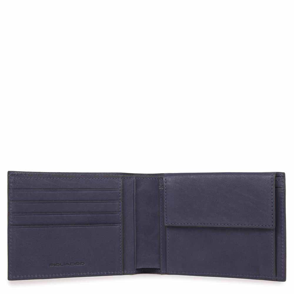 Piquadro Blue Square Geldbörse Herren Leder Münzfach RFID