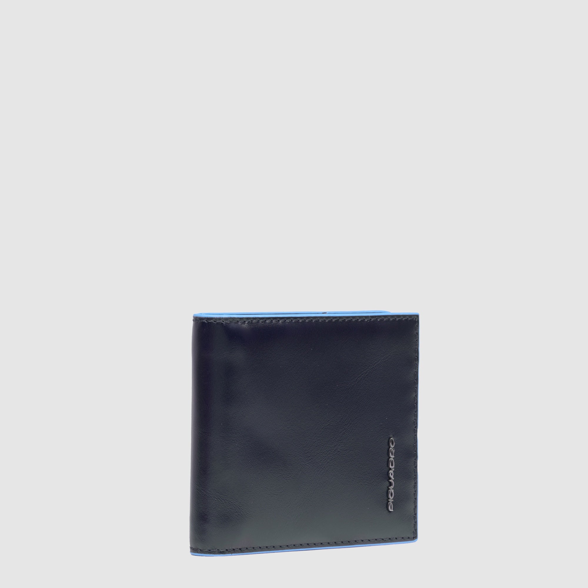 Piquadro Blue Square Geldbörse Herren Leder Schwarz Klammer