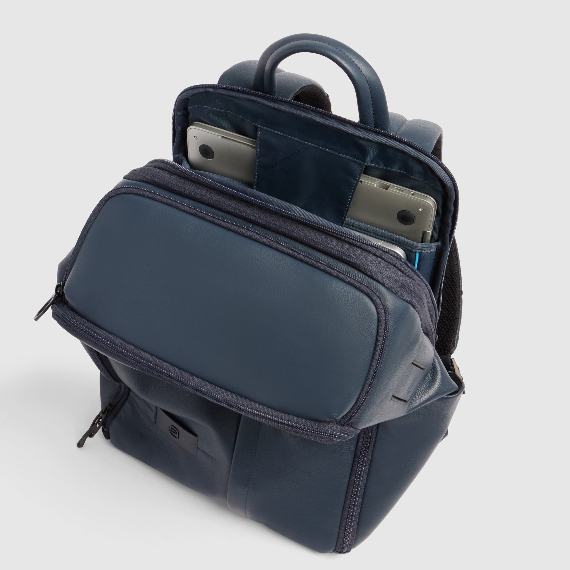 Piquadro Black Square Rucksack Leder 15,6 Zoll Schwarz