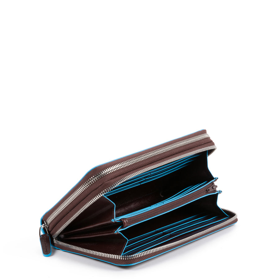 Piquadro Blue Square Reiseetui Leder Griff Schwarz RFID