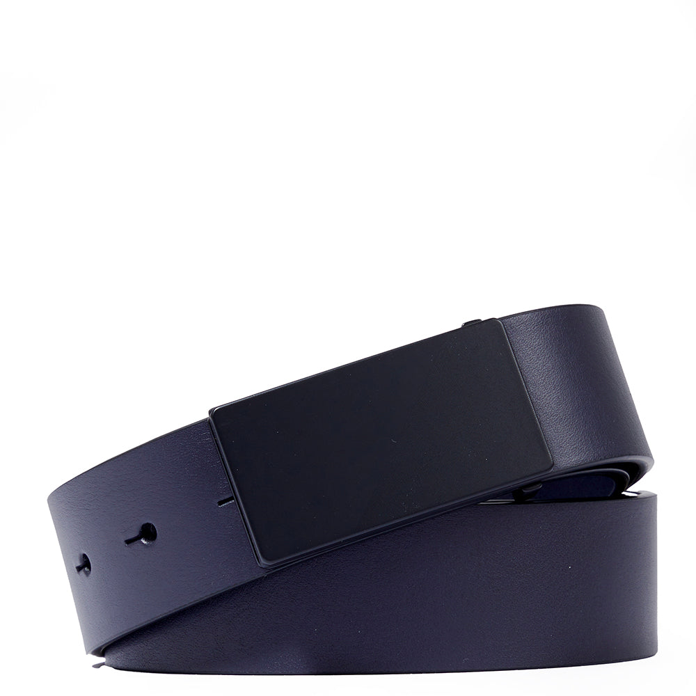 Piquadro Blue Square Gürtel Herren Leder schwarz Platte