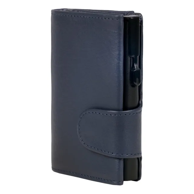 Lightpak Clicksafe Börse Blau Nappaleder RFID Safe