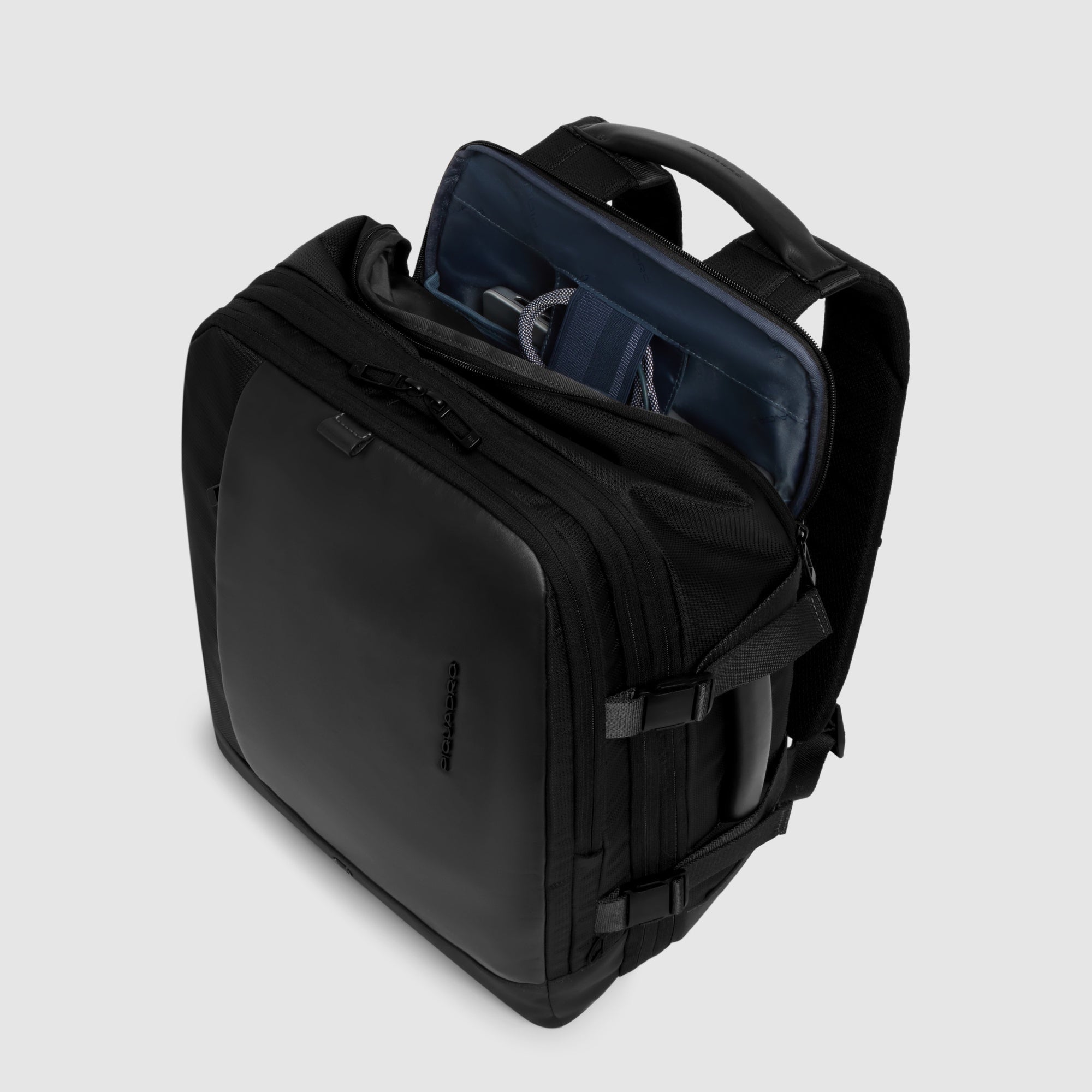 Piquadro Black Square Rucksack 15,6 Zoll Grün Stoff