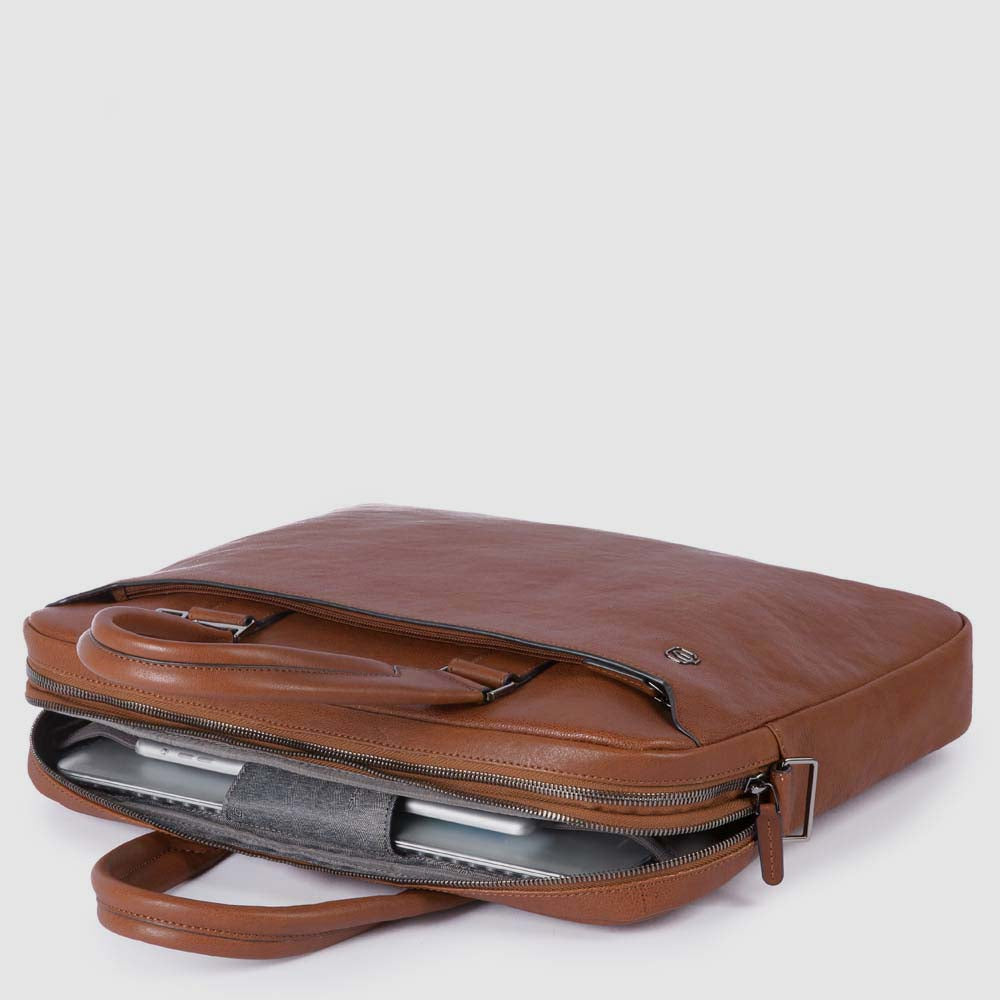 Piquadro Modus Aktentasche 15,6 Zoll Braun Leder 2 Fächer