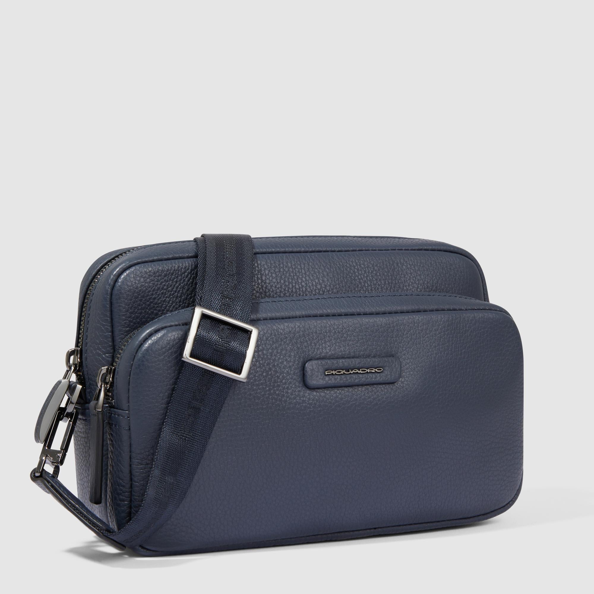 Piquadro Urban Umhängetasche Leder blau Crossbody