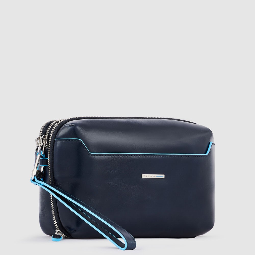 Piquadro Modus Clutch Leder 2 Fächer Schwarz RFID