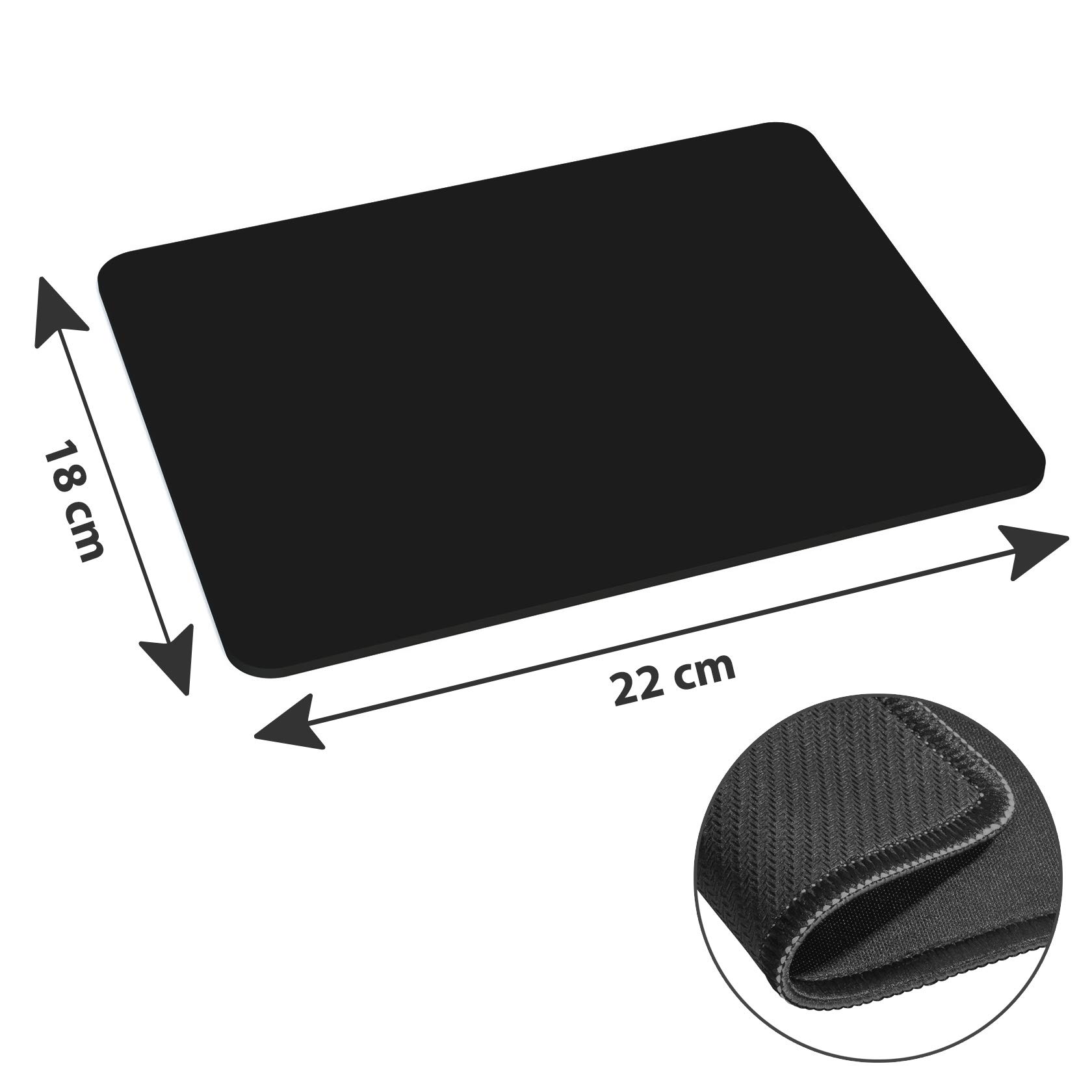 Pedea Mauspad 220 x 180 mm Schwarz Gaming Office Matte