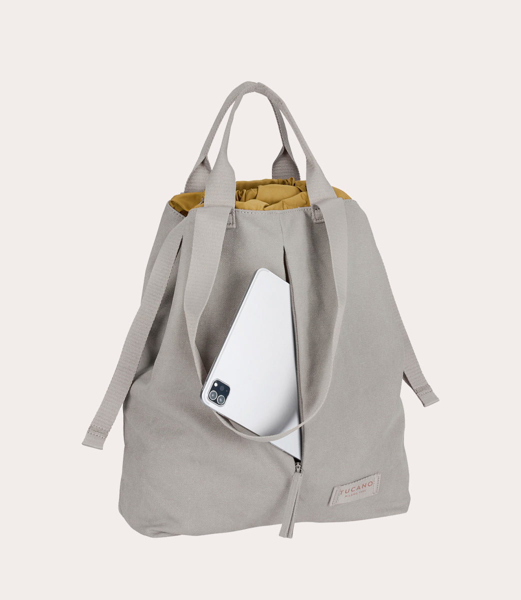Tucano Carry Vertical Medium Shopper Grau Canvas 21,5 L