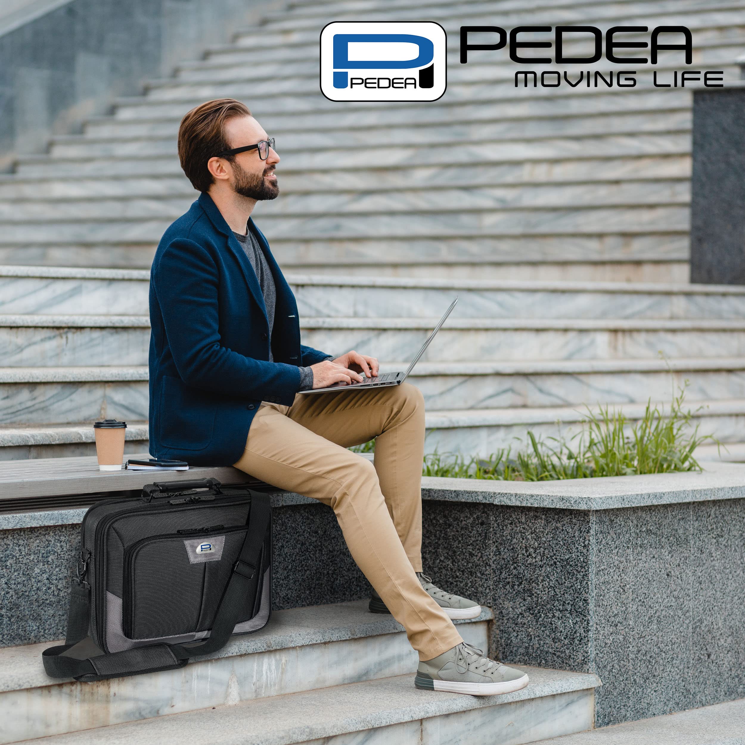 Pedea Premium Laptoptasche 15,6 Zoll Grau gepolstert