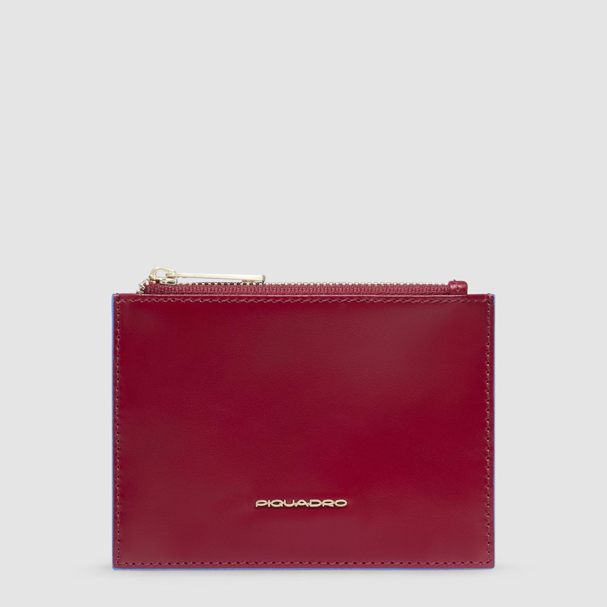 Piquadro Materia Damen Mini Geldbörse Schwarz Leder