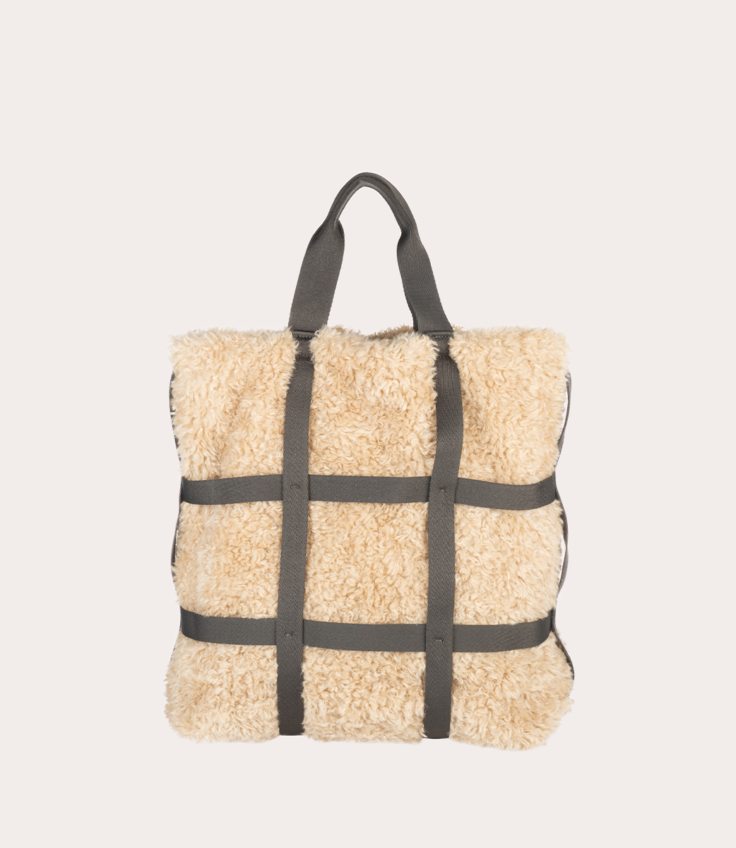 Tucano Cage Tote Tasche Kunstfell Schwarz Laptop