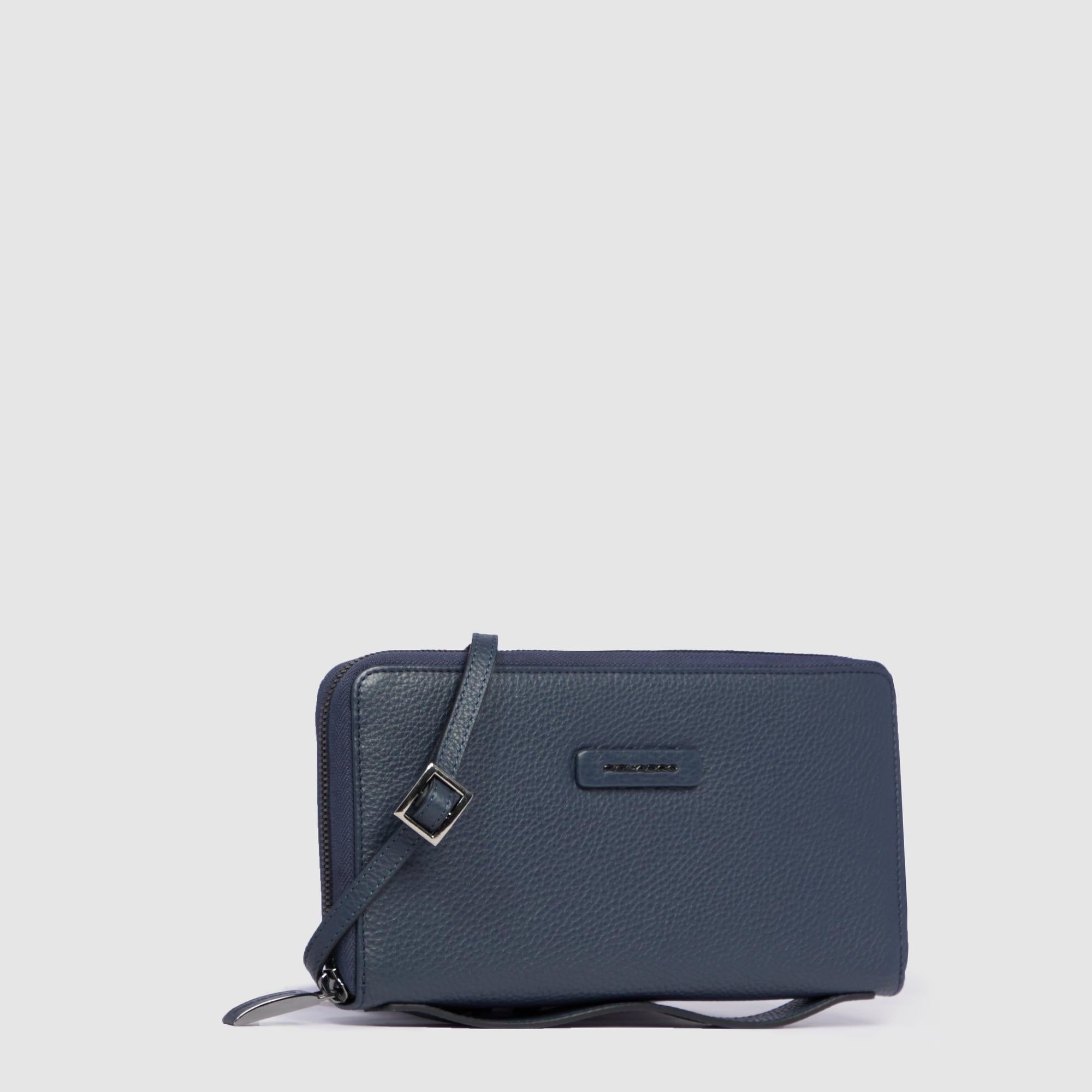 Piquadro Black Square Pochette Leder Schwarz Herren