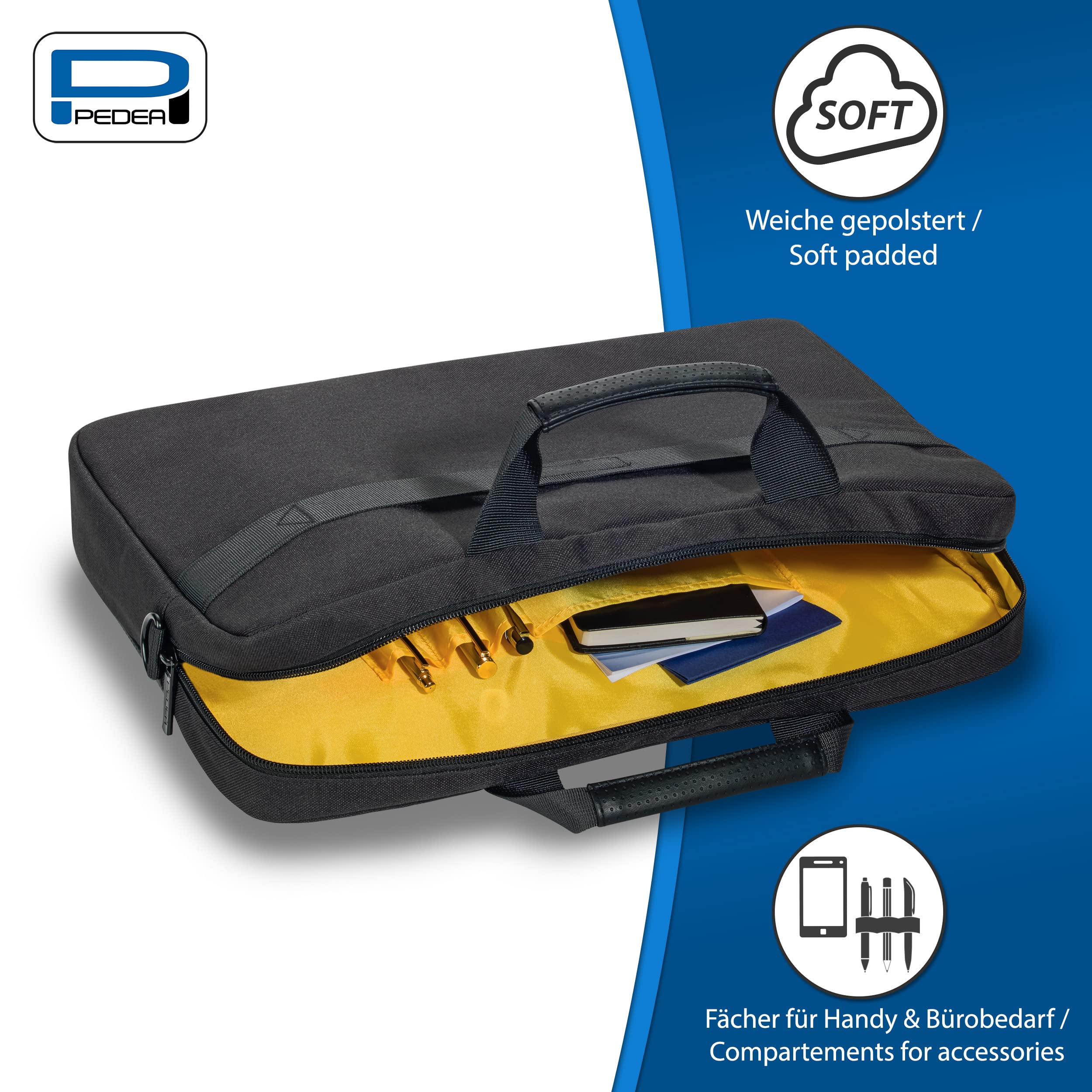 Pedea Lifestyle Laptoptasche 15,6 Zoll Gelb gepolstert