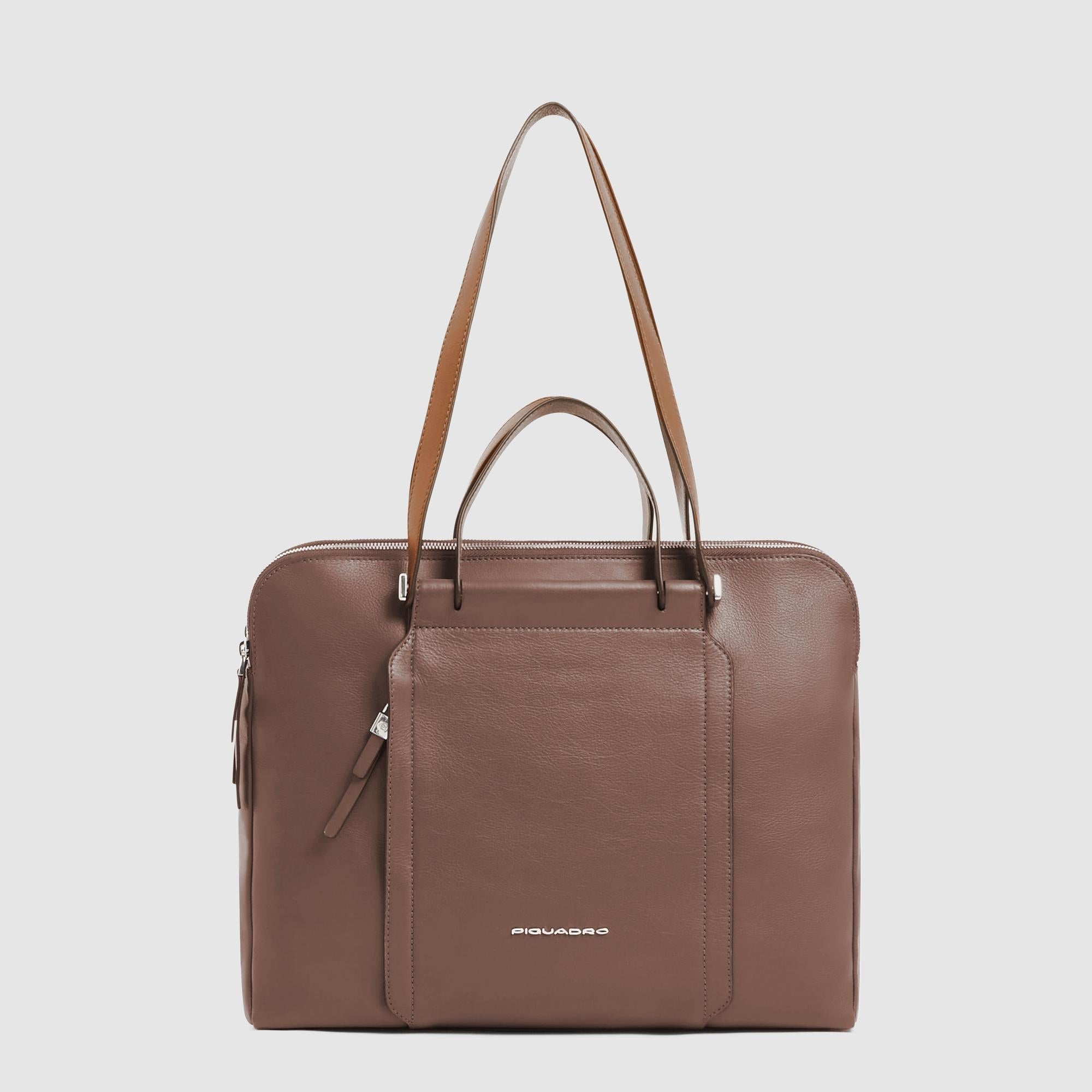 Piquadro Patricia Laptop Tasche 15 Zoll Schwarz Damen Leder
