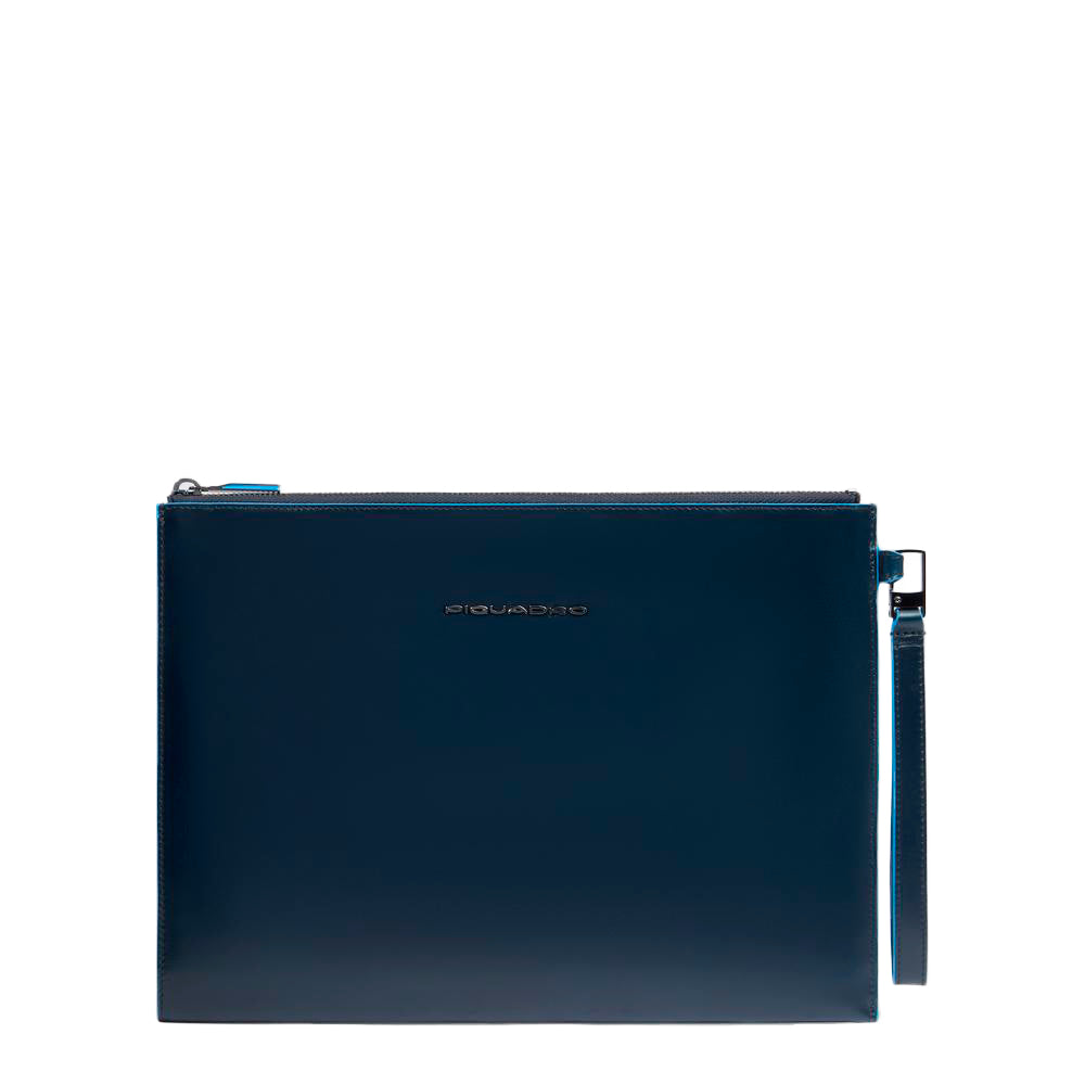 Piquadro Black Square Pochette Leder 11 Zoll Schwarz