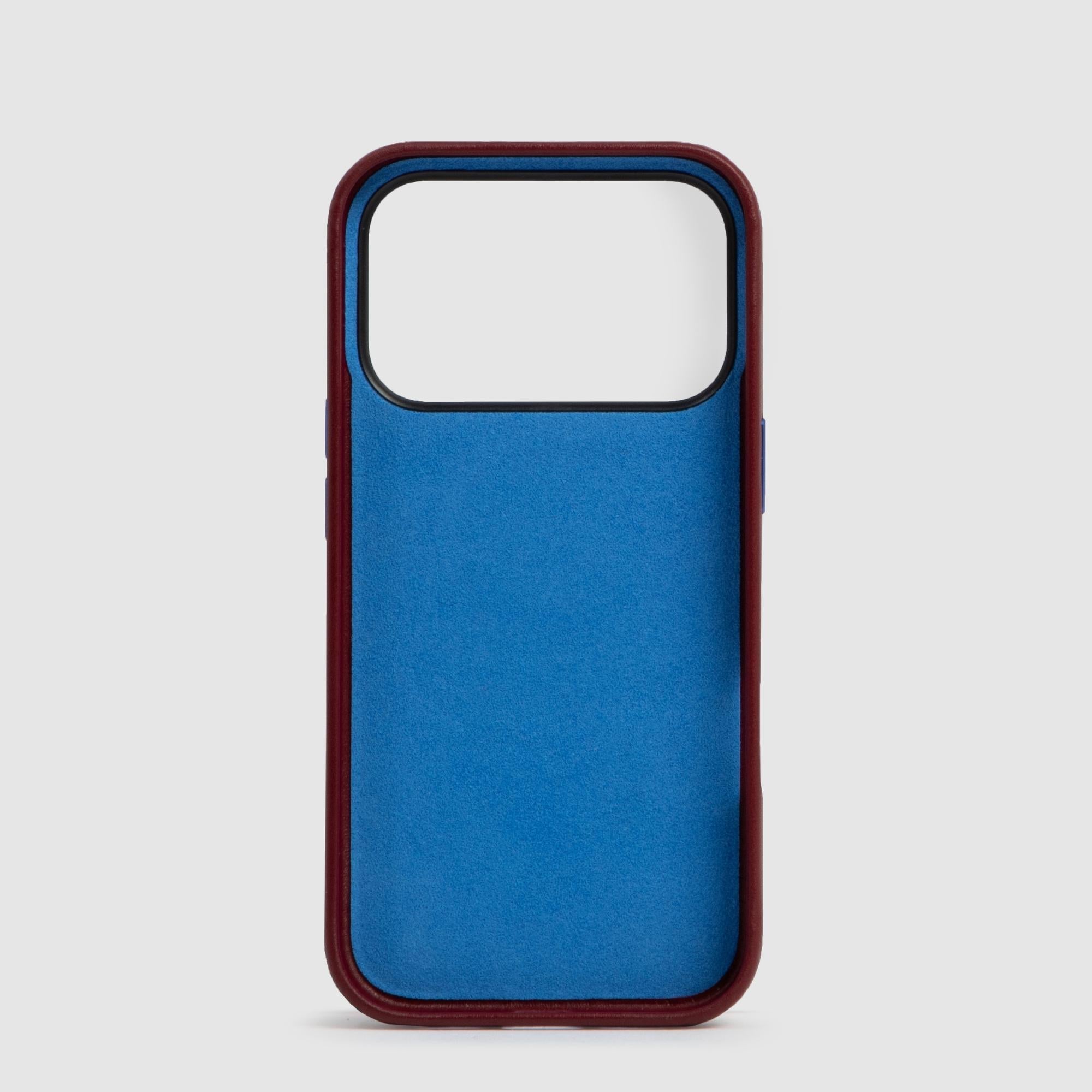 Piquadro BagMotic Hülle iPhone 17 Pro Leder Rot MagSafe
