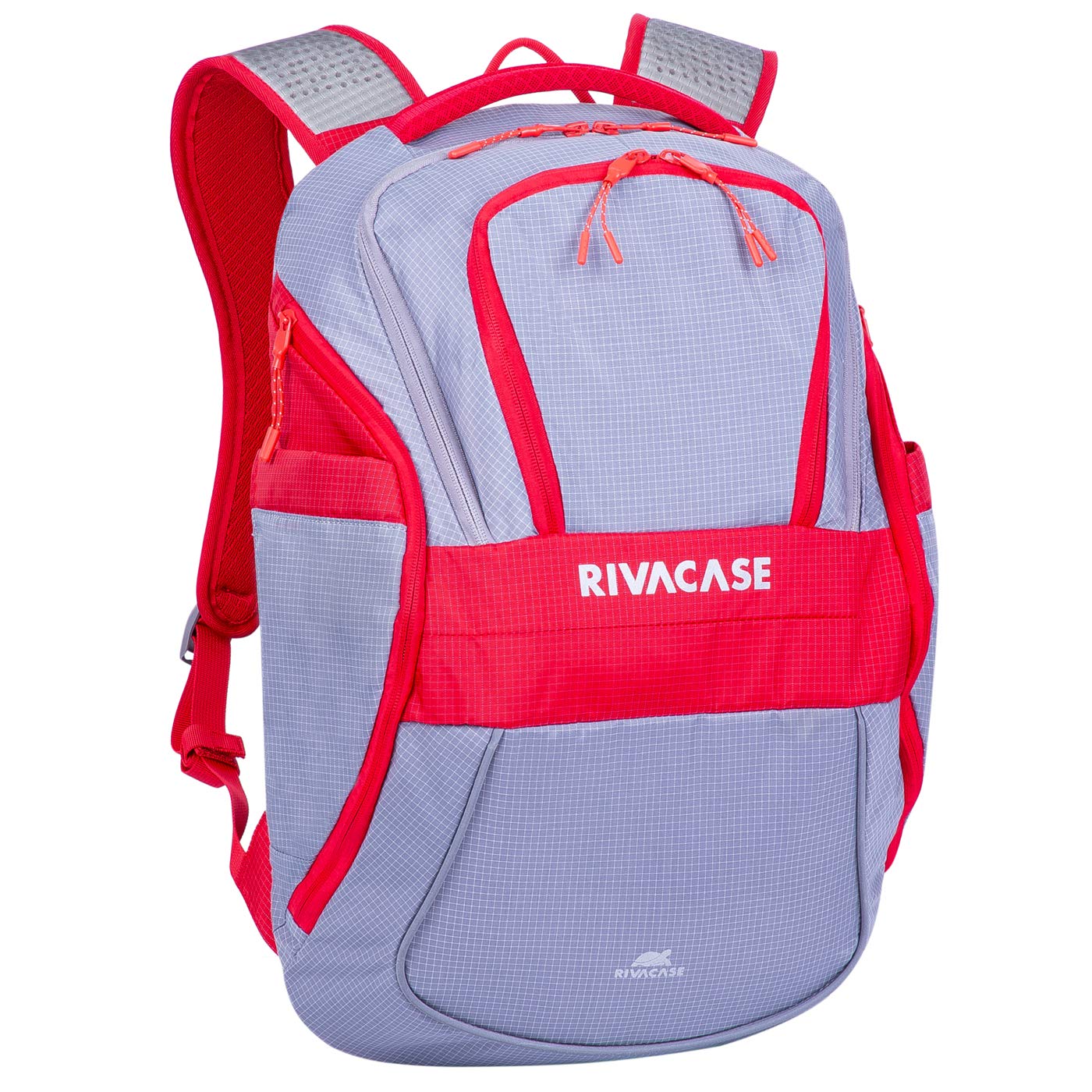 RIVACASE Ipanema 15,6 Zoll Laptoprucksack rot grau reflektierend