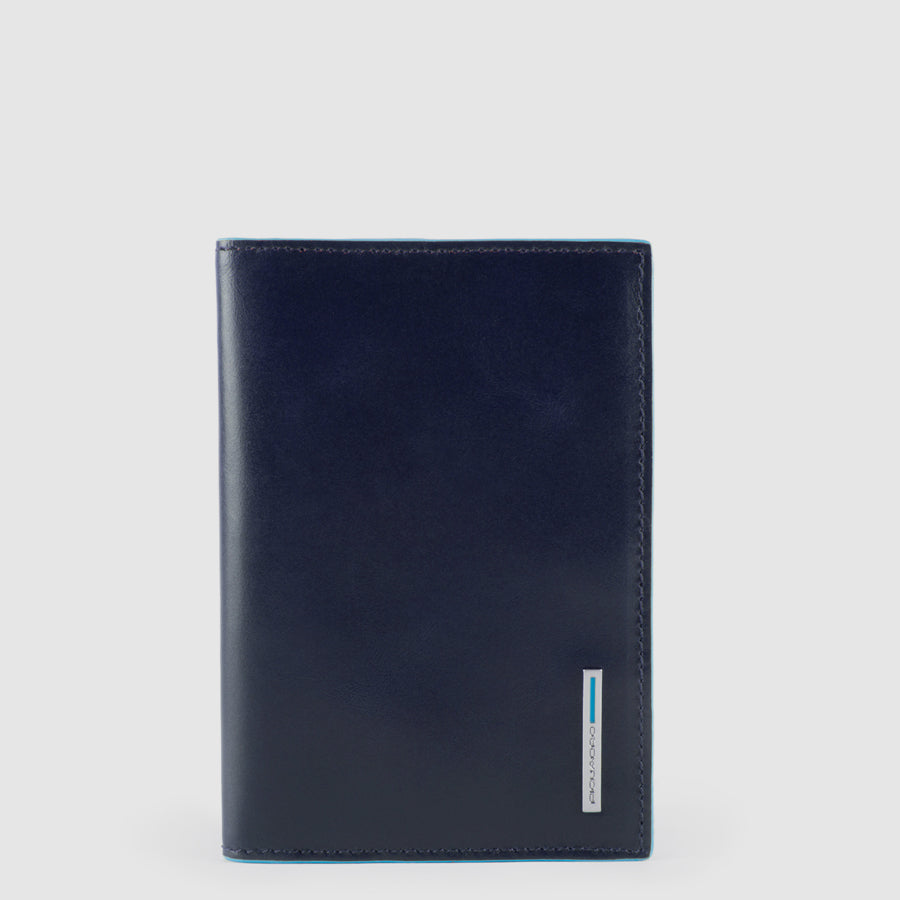 Piquadro Blue Square Reisepasshülle Leder Schwarz