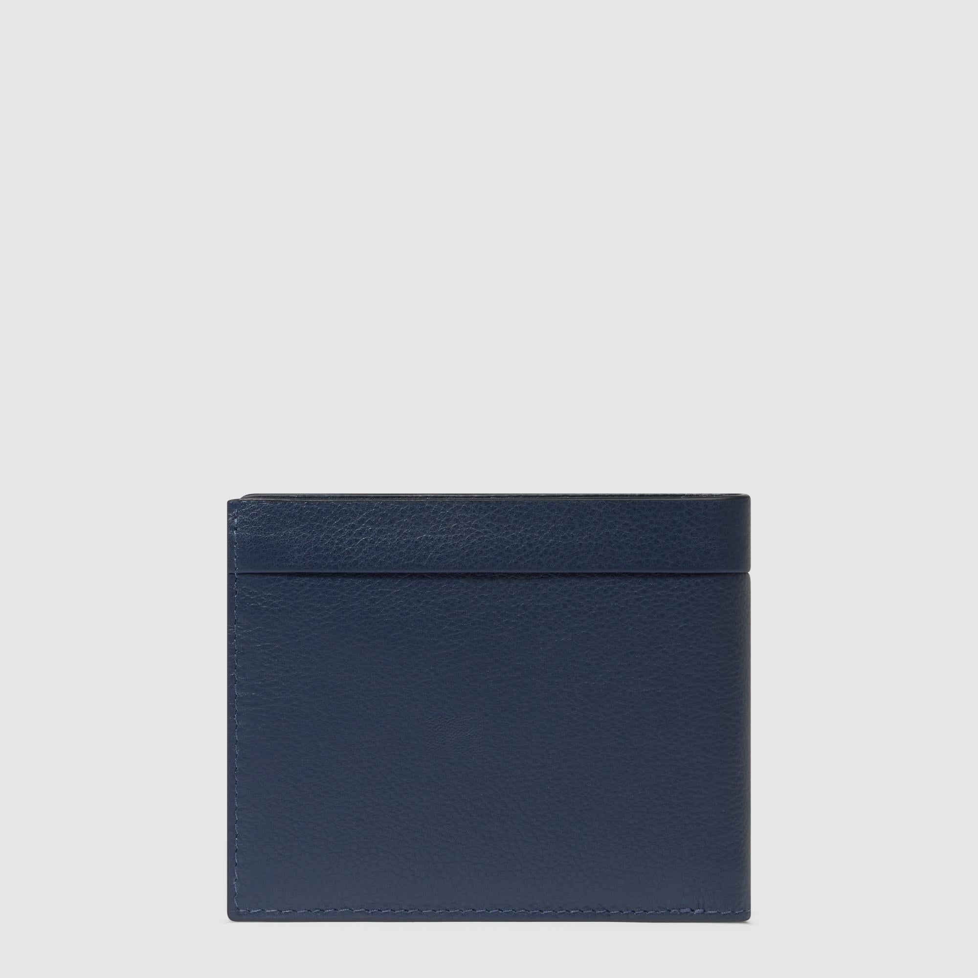 Piquadro Blue Square Geldbörse Leder Blau RFID