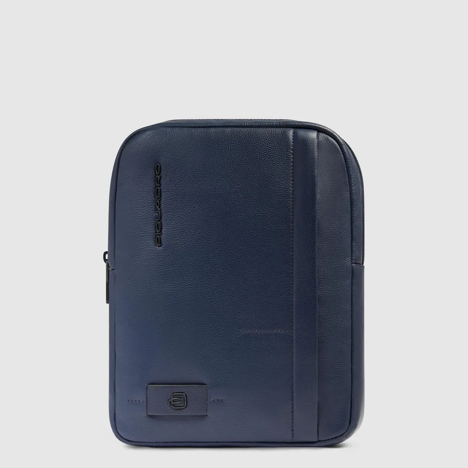 Piquadro Urban Borsello Leder Blau iPad RFID Herren