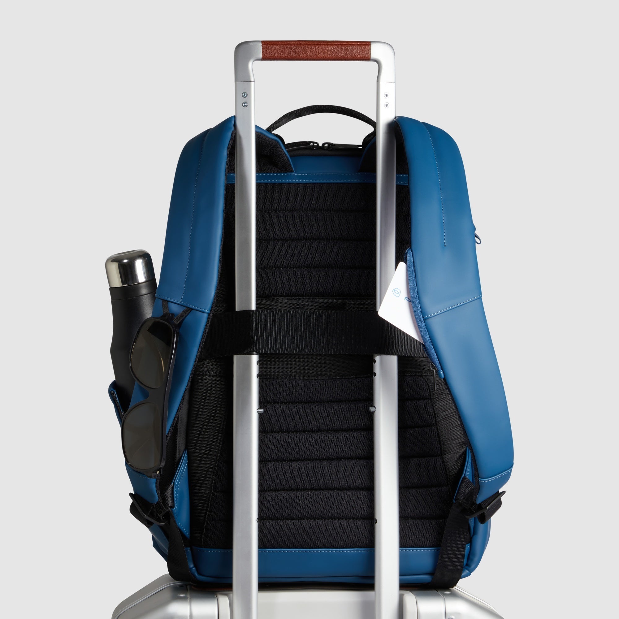 Piquadro Corner 2.0 Laptop-Rucksack 14 Zoll Blau wasserdicht