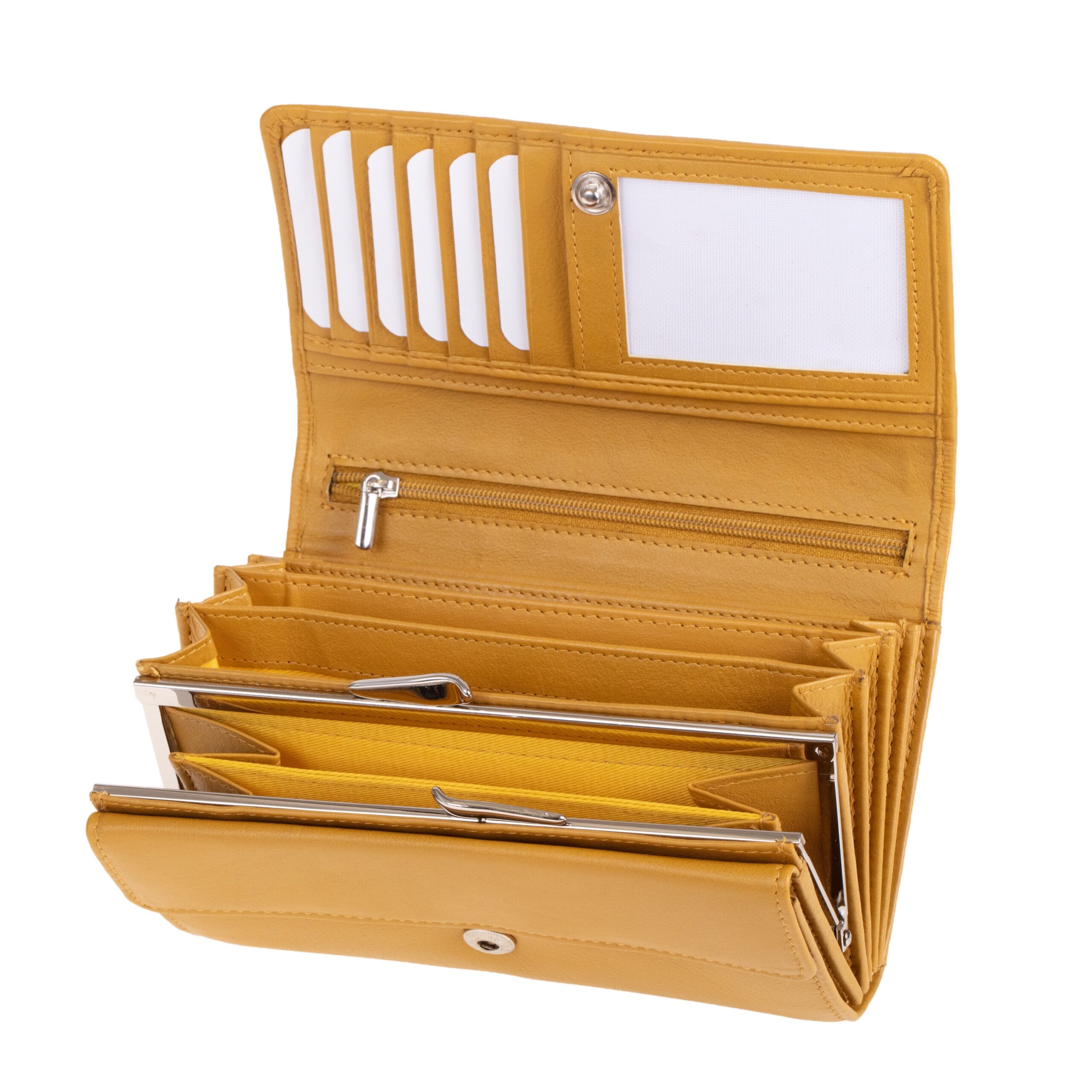 Lightpak Damengeldbörse Gelb Leder Querformat 17x10 cm
