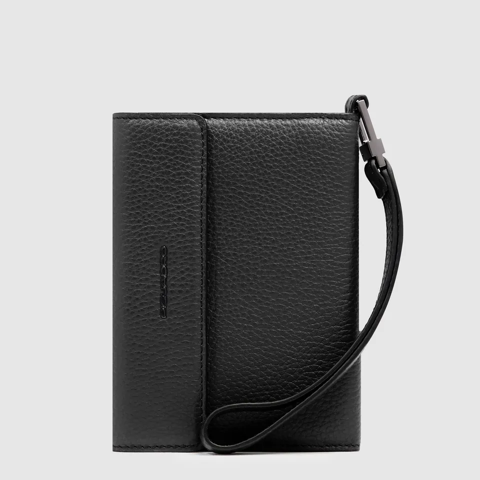Piquadro Blue Square Reisepasshülle Leder schwarz Modus