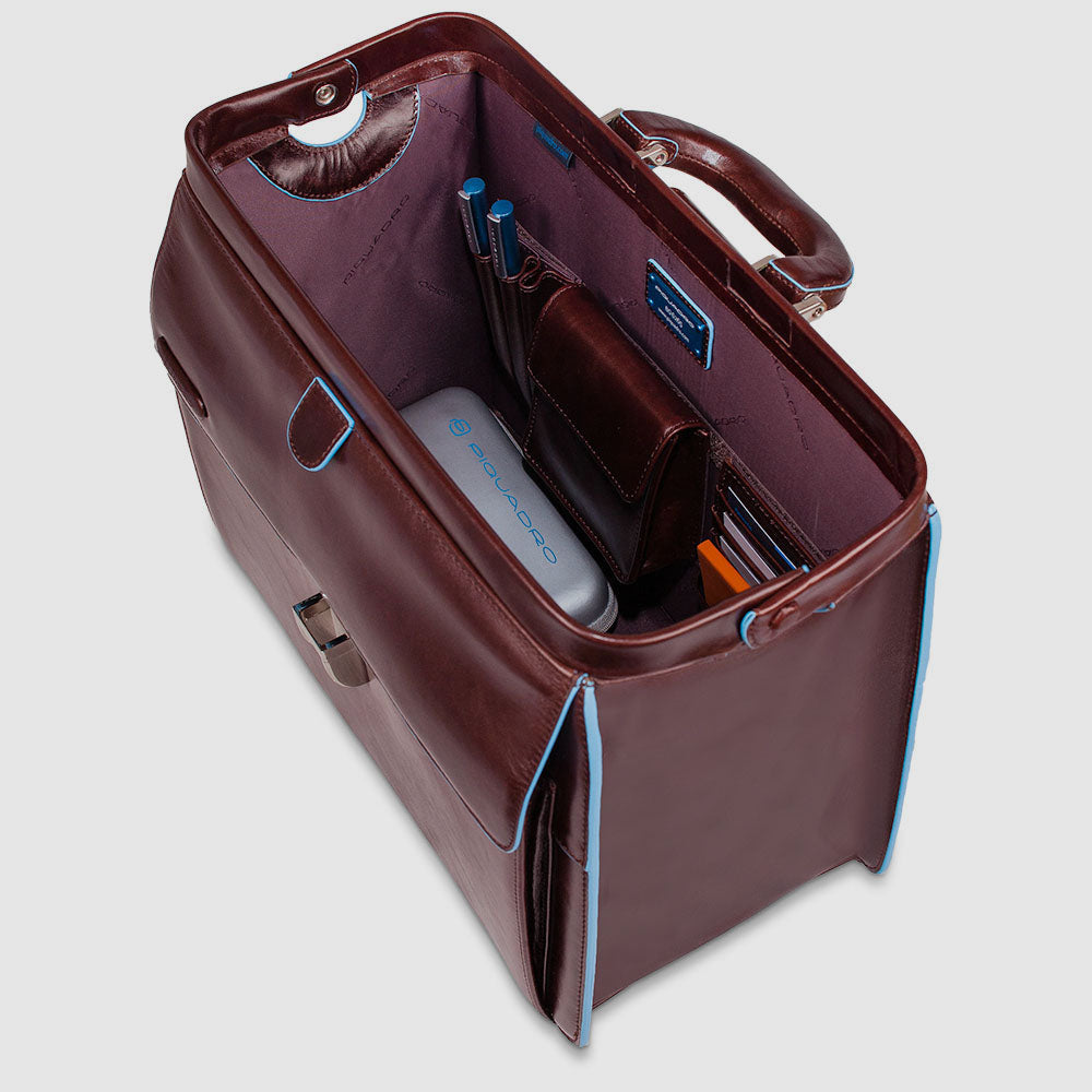 Piquadro Black Square Doktortasche Leder Schwarz Business