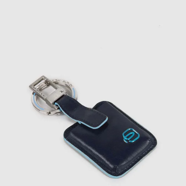 Piquadro Connequ Schlüsselanhänger Leder Schwarz Karabiner