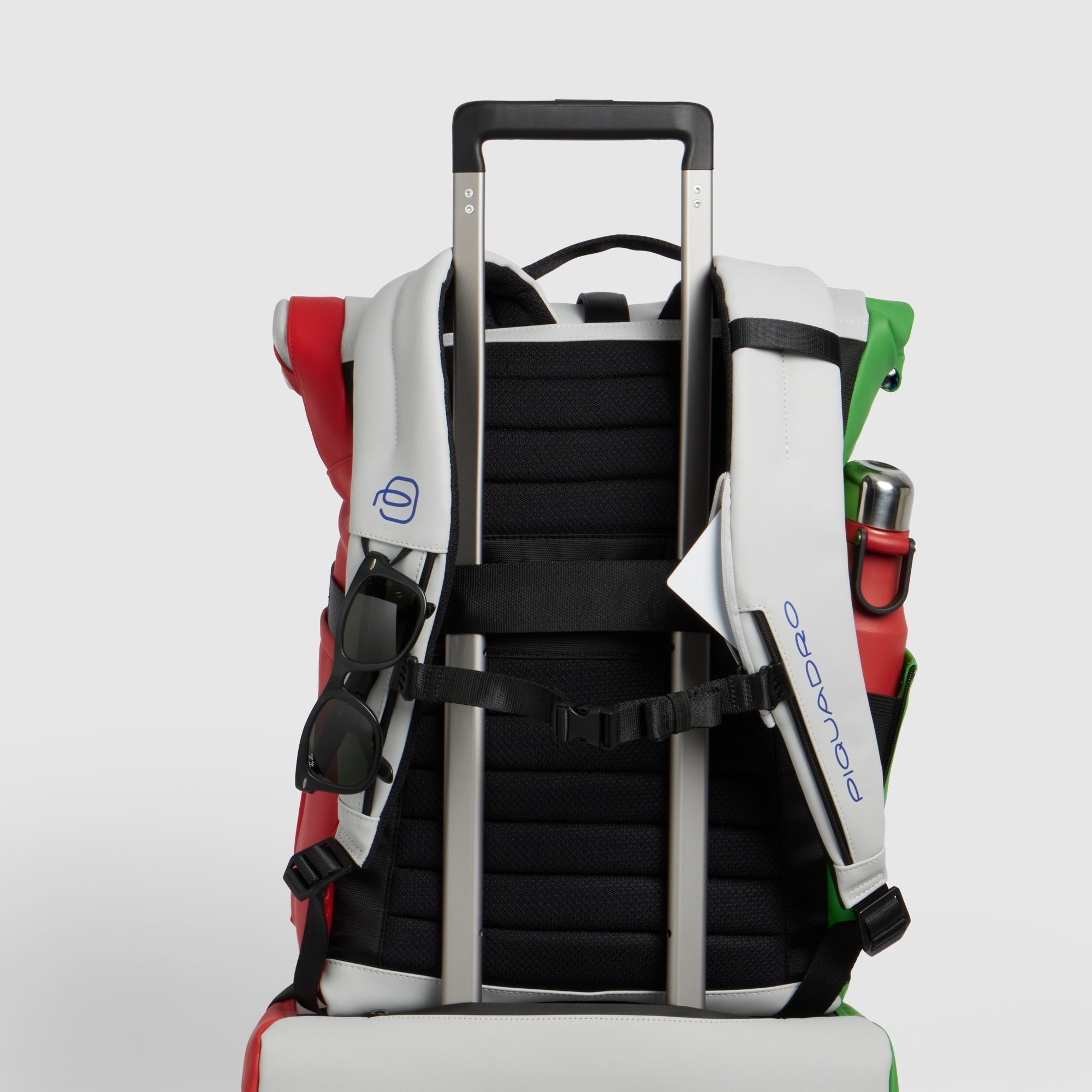 Piquadro Corner 2.0 Roll-Top Rucksack FISI Braun Laptopfach
